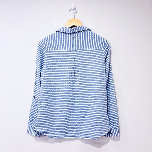 COLUMBIA Blue and white striped cotton button down shirt - Picture 8 of 8